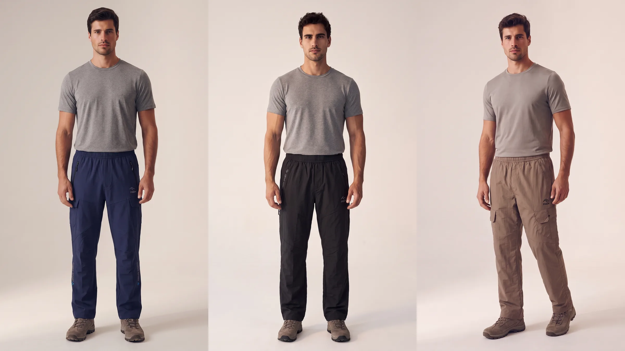Los tres pantalones de la colección Trekking de PIQDA